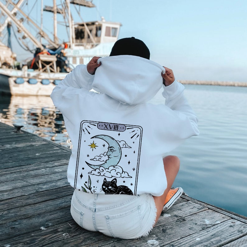 tarot hoodie | tarot card hoodie | tarot cat hoodie | mystical witch hoodie | witchy lesbian hoodie | feminist witch hoodie | vcsco girl