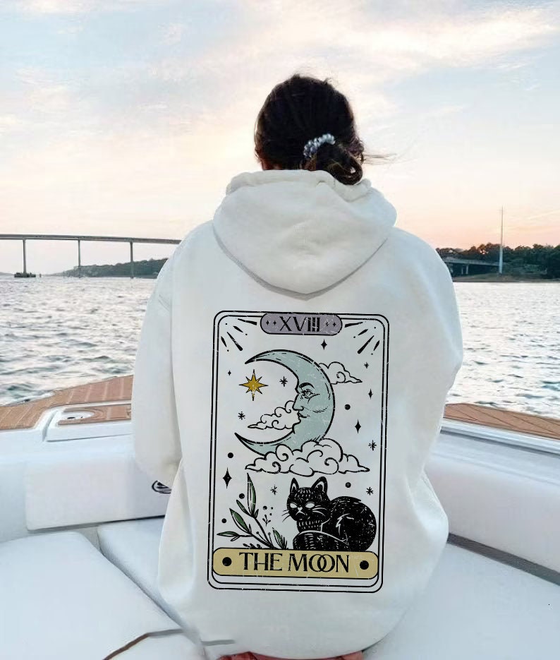 tarot hoodie | tarot card hoodie | tarot cat hoodie | mystical witch hoodie | witchy lesbian hoodie | feminist witch hoodie | vcsco girl