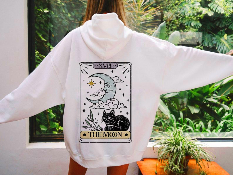 tarot hoodie | tarot card hoodie | tarot cat hoodie | mystical witch hoodie | witchy lesbian hoodie | feminist witch hoodie | vcsco girl