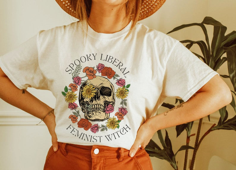 Spooky liberal feminist witch shirt