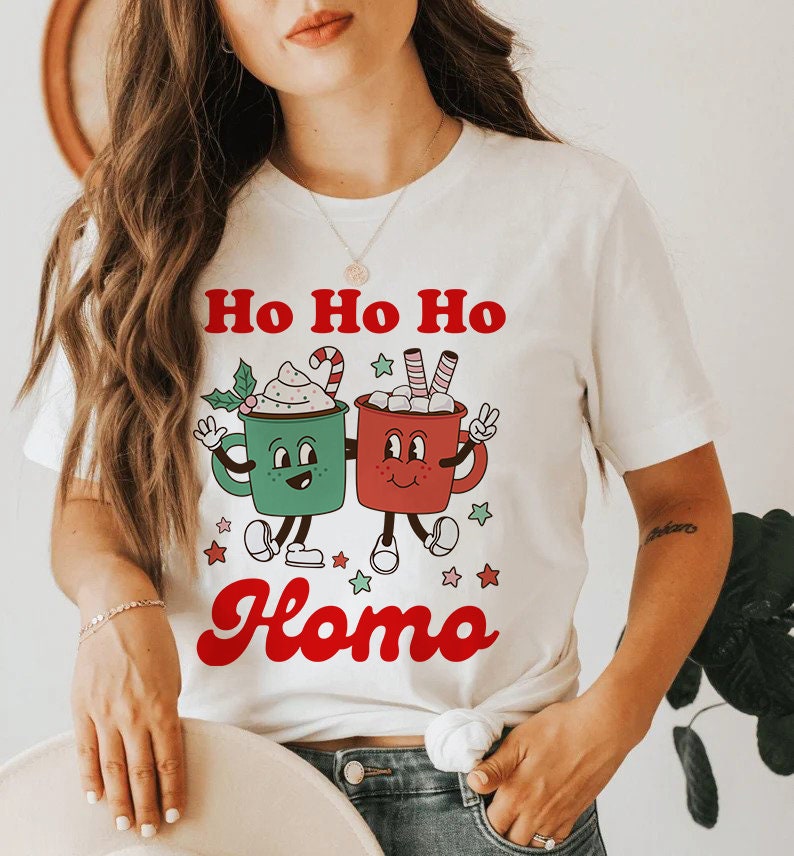 Ho Ho Homo shirt | gay christmas shirt | lesbian christmas shirt | lgbtq christmas shirt | queer christmas shirt | gay santa retro gay xmas