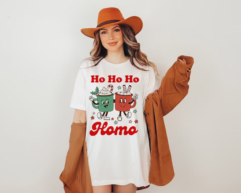 Ho Ho Homo shirt | gay christmas shirt | lesbian christmas shirt | lgbtq christmas shirt | queer christmas shirt | gay santa retro gay xmas