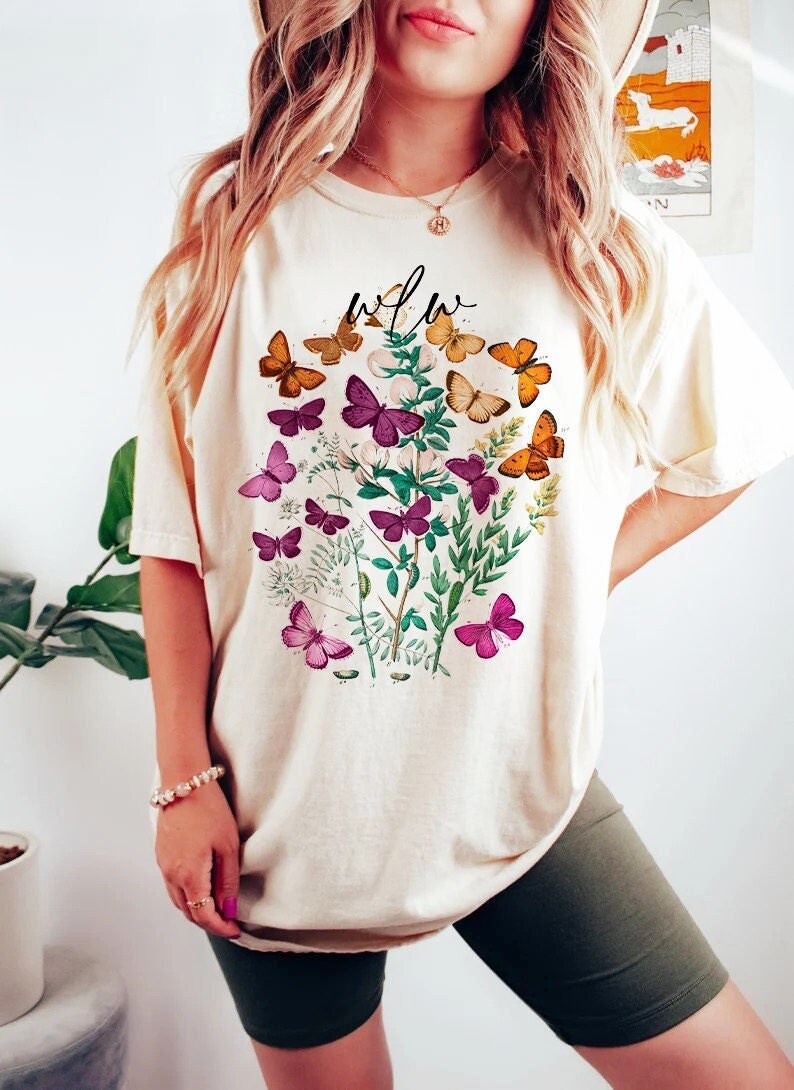 butterfly cottagecore lesbian pride shirt