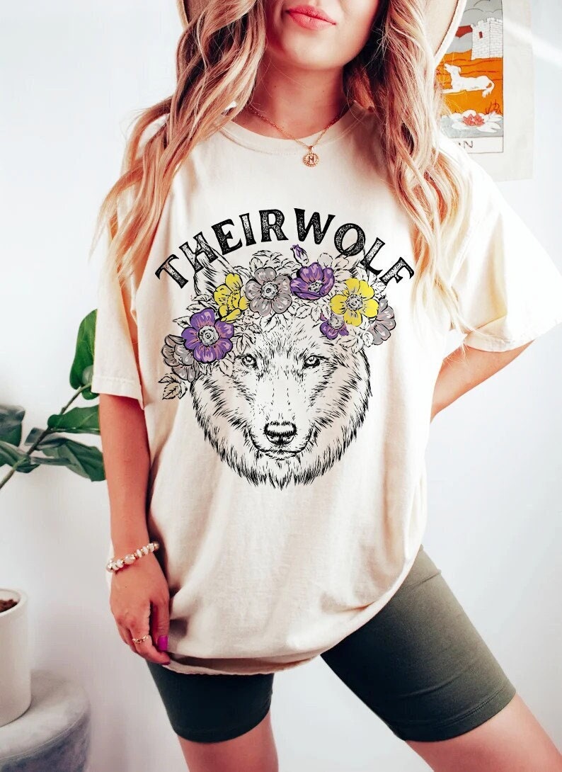 Theirwolf shirt | nonbinary shirt | nonbinary pride | nonbinary gift | nonbinary cryptid | enby | agender | nonbinary identity | they them