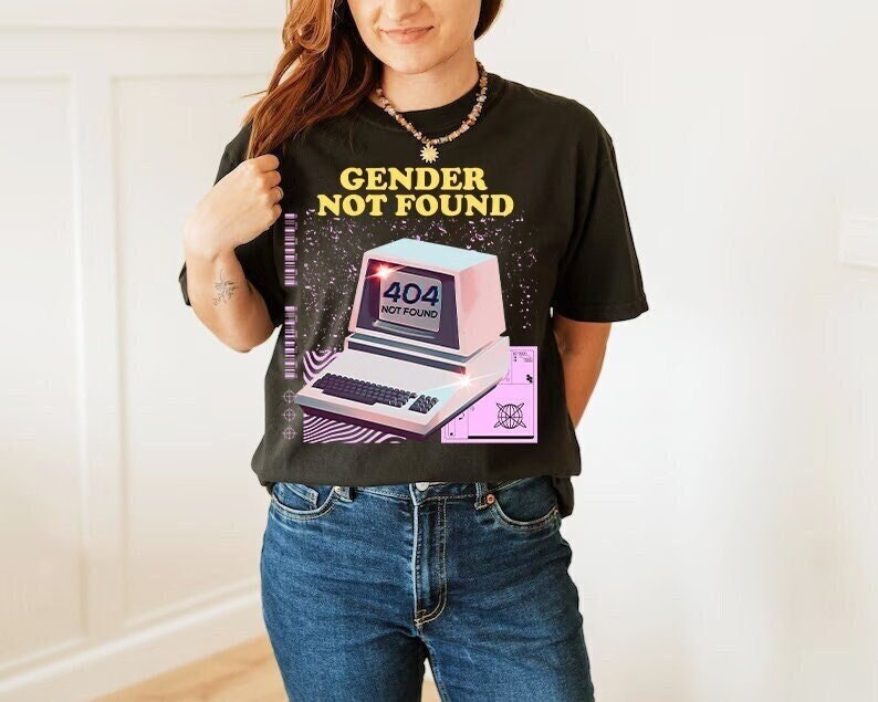 Gender not found shirt | nonbinary shirt | nonbinary gift | enby pride shirt | agender | agender pride | pronouns | they them | no gender