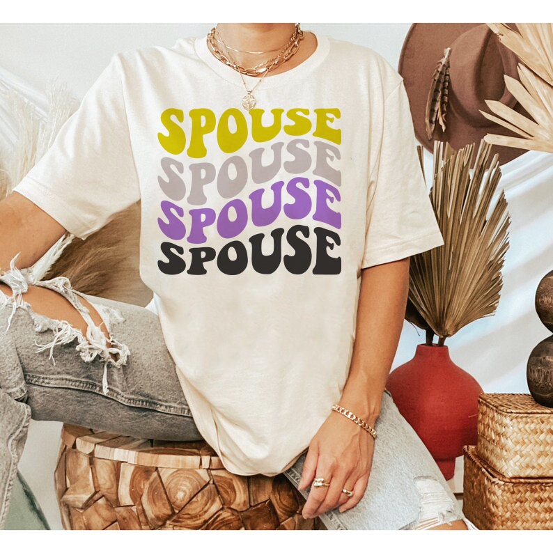 Spouse nonbinary shirt | non binary wedding | enby engagement | nearly weds | lgbtq spouse | no gender | queer bachelorette | queer wedding
