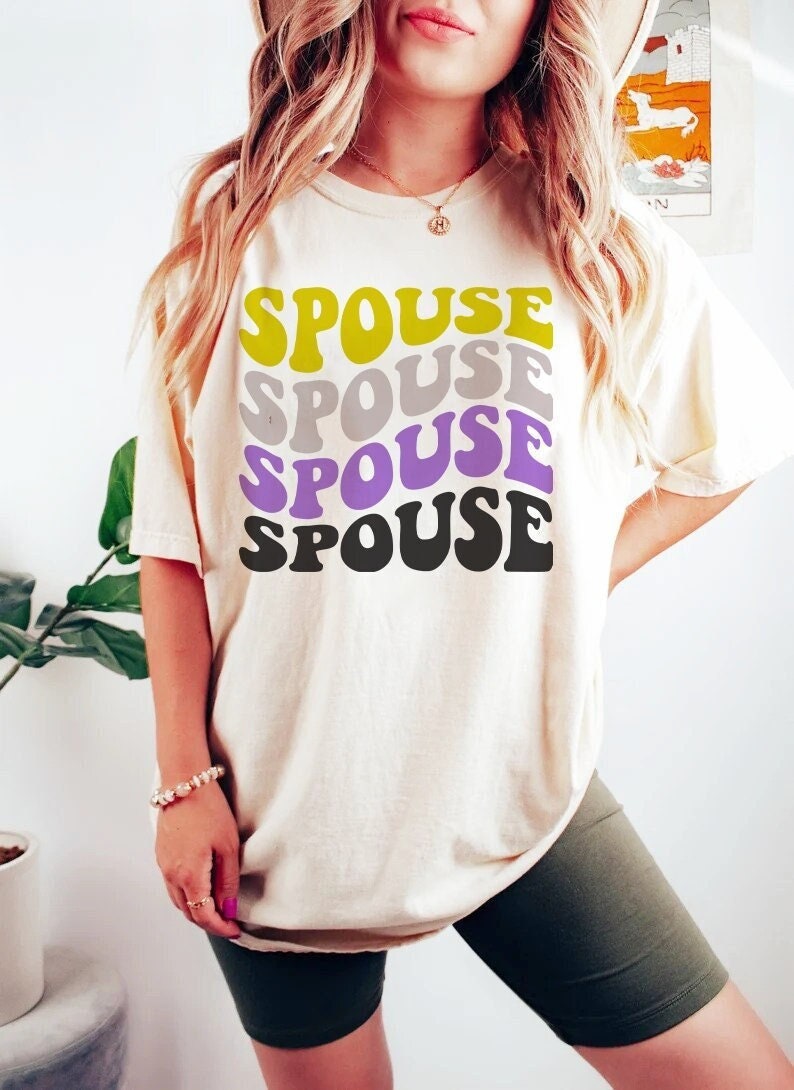 Spouse nonbinary shirt | non binary wedding | enby engagement | nearly weds | lgbtq spouse | no gender | queer bachelorette | queer wedding