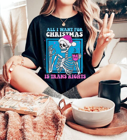 Trans rights christmas | trans pride christmas shirt | transgender xmas | gift for trans | trans ally | goth trans | lgbtq pride christmas