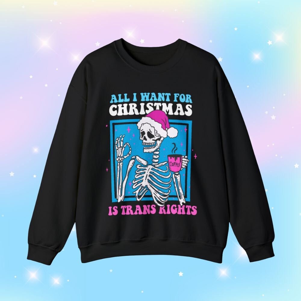 Trans rights christmas sweatshirt