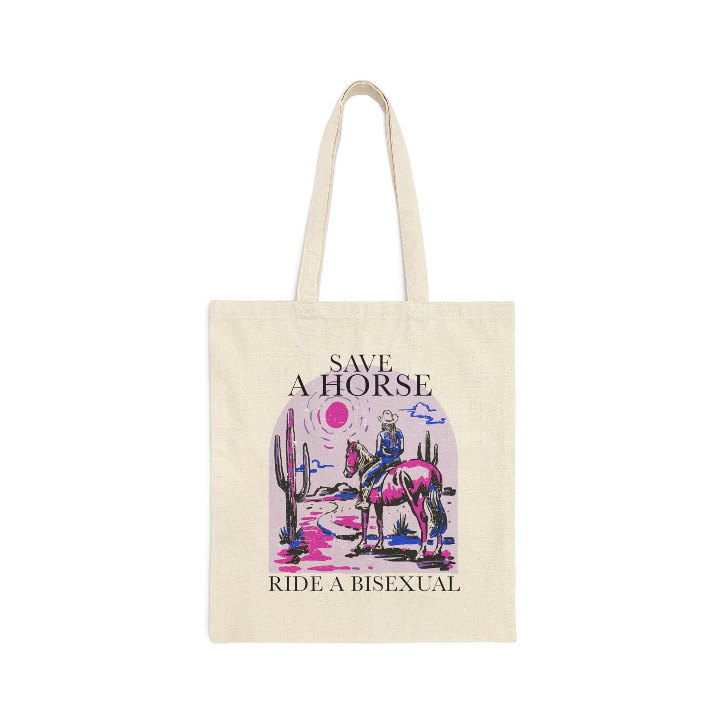 save a horse ride a bisexual tote bag