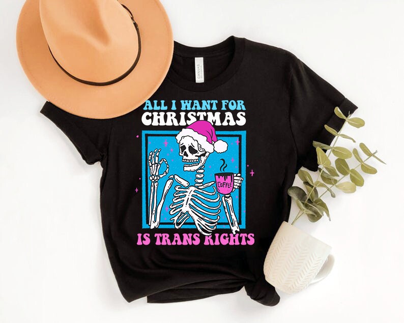 Trans rights christmas | trans pride christmas shirt | transgender xmas | gift for trans | trans ally | goth trans | lgbtq pride christmas