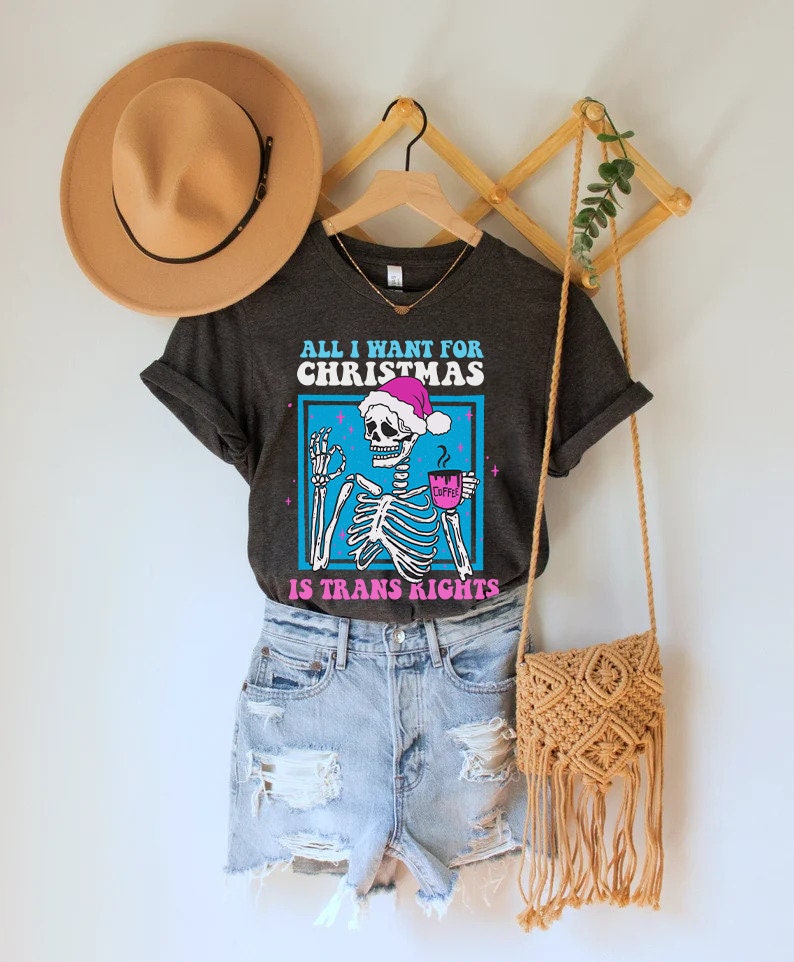 Trans rights christmas | trans pride christmas shirt | transgender xmas | gift for trans | trans ally | goth trans | lgbtq pride christmas