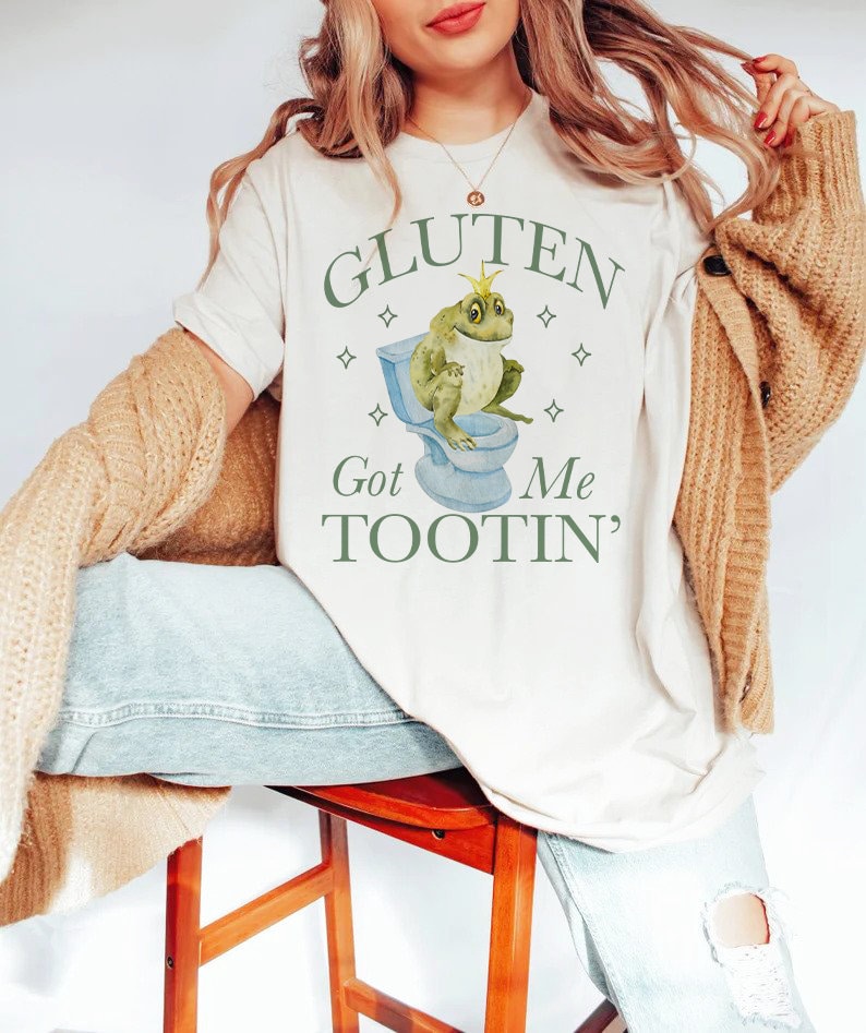 Gluten got me tootin' shirt | celiac disease awareness | gluten free | food allergy | warrior | fpies | gluten intolerant | tummy hurts