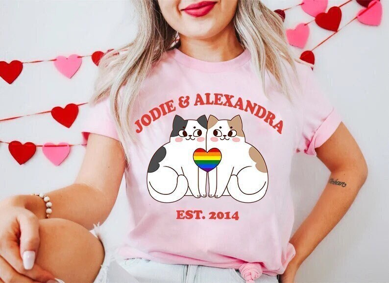 Custom Couple LGBT Valentines shirt