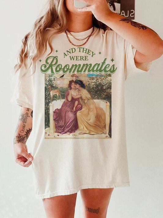 And they were roommates shirt | lesbian pride shirt | femme lesbian | sapphic pride | lesbian girlfriend | lesbian bachelorette | wedding