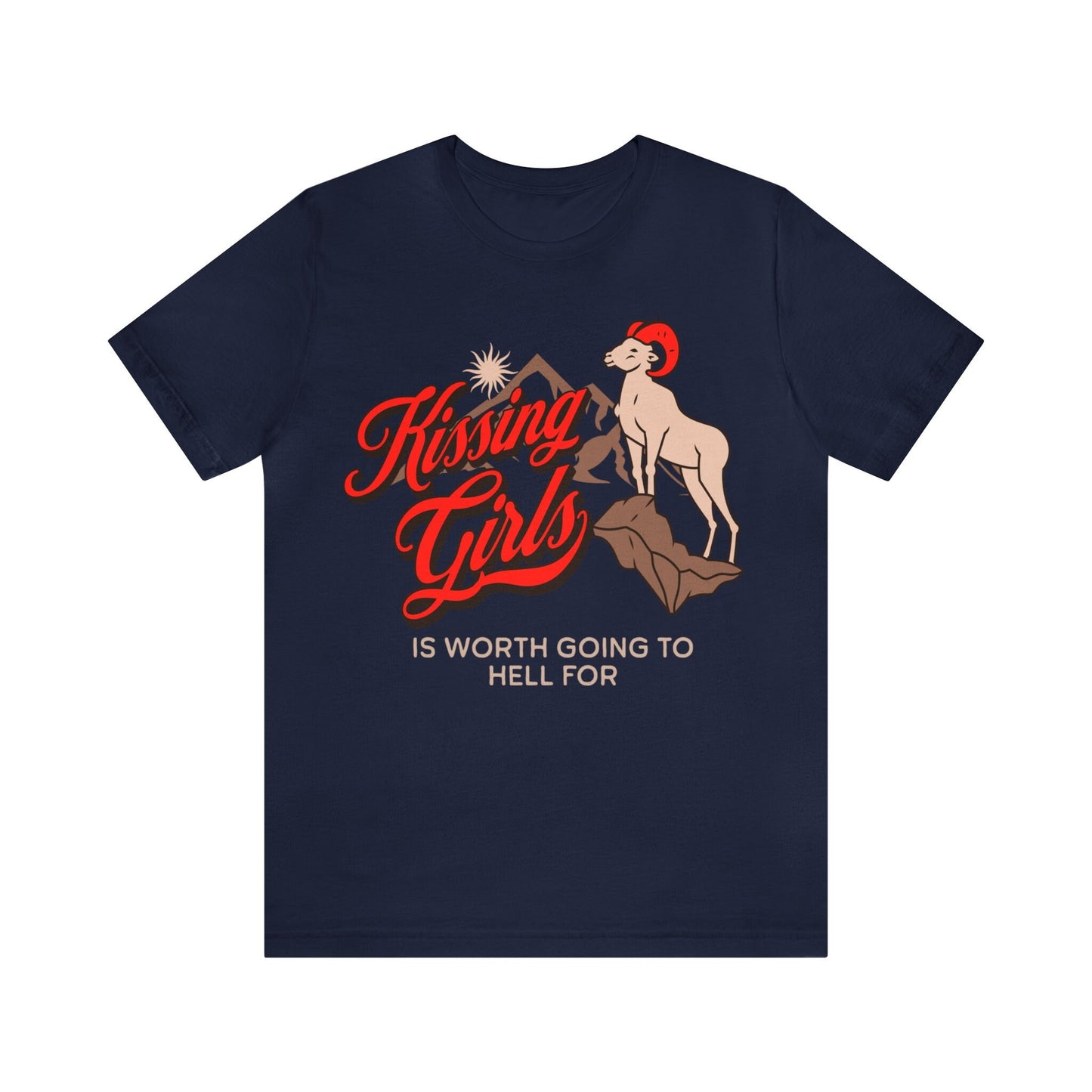 Kissing girls is worth going to hell for | sapphic shirt | lesbian vampires | subtle lesbian | lesbian clothes | femme lesbian | bisexual