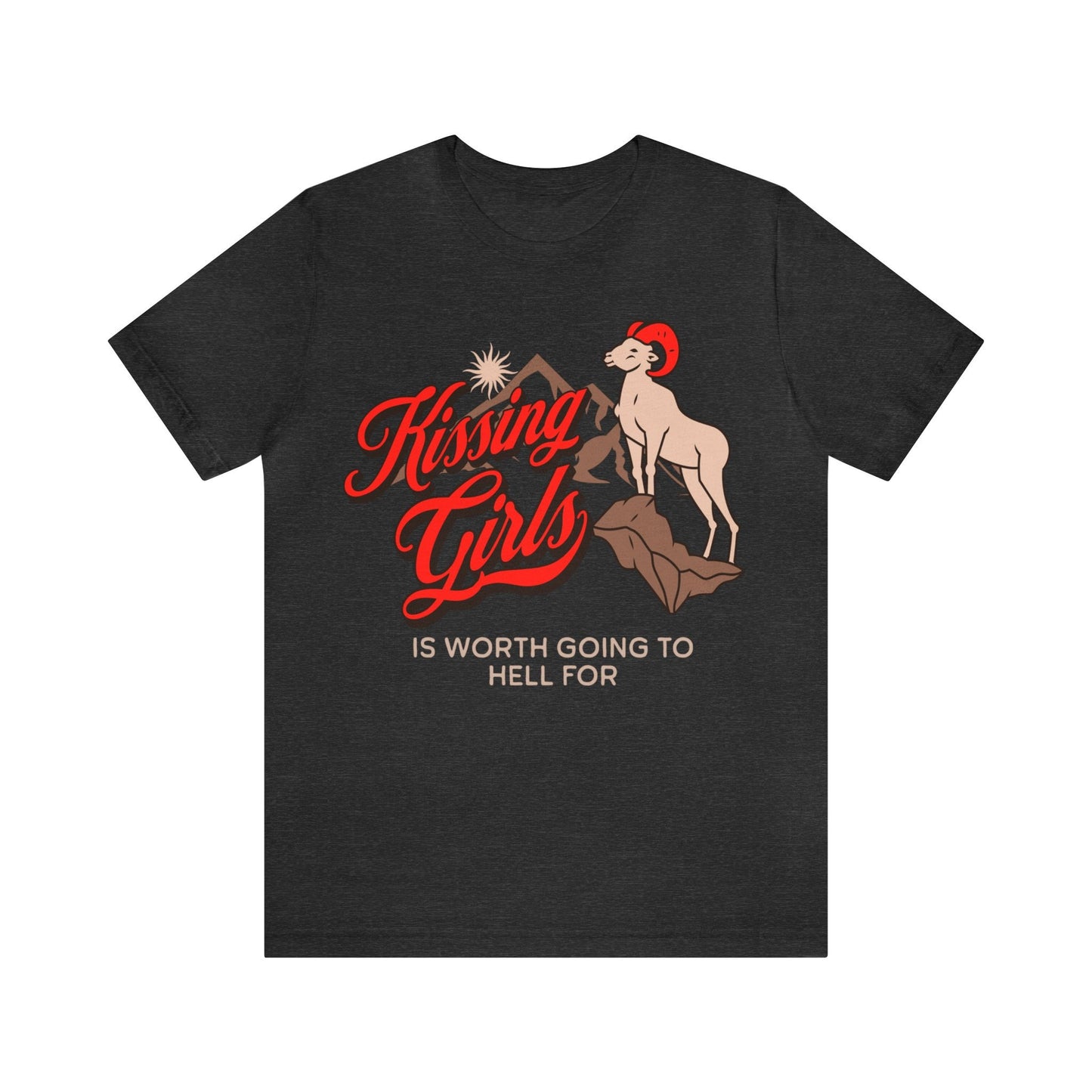 Kissing girls is worth going to hell for | sapphic shirt | lesbian vampires | subtle lesbian | lesbian clothes | femme lesbian | bisexual