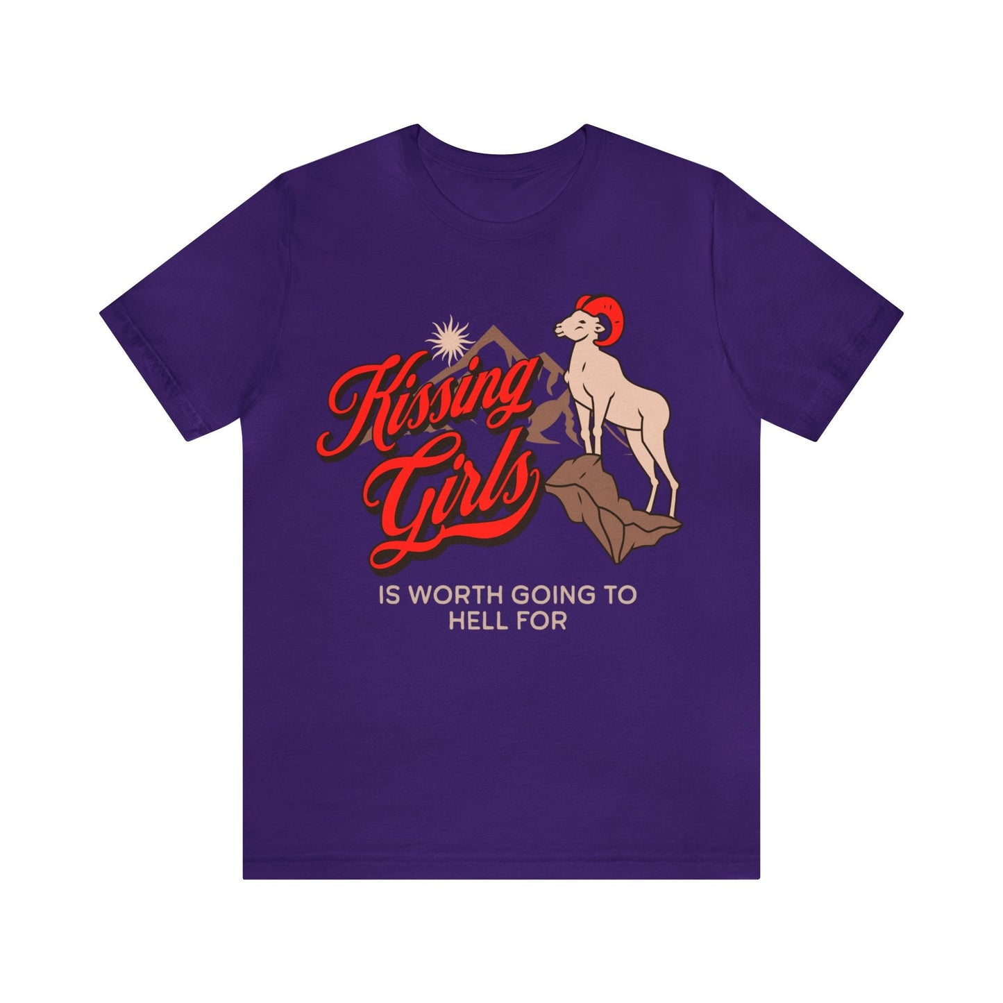 Kissing girls is worth going to hell for | sapphic shirt | lesbian vampires | subtle lesbian | lesbian clothes | femme lesbian | bisexual