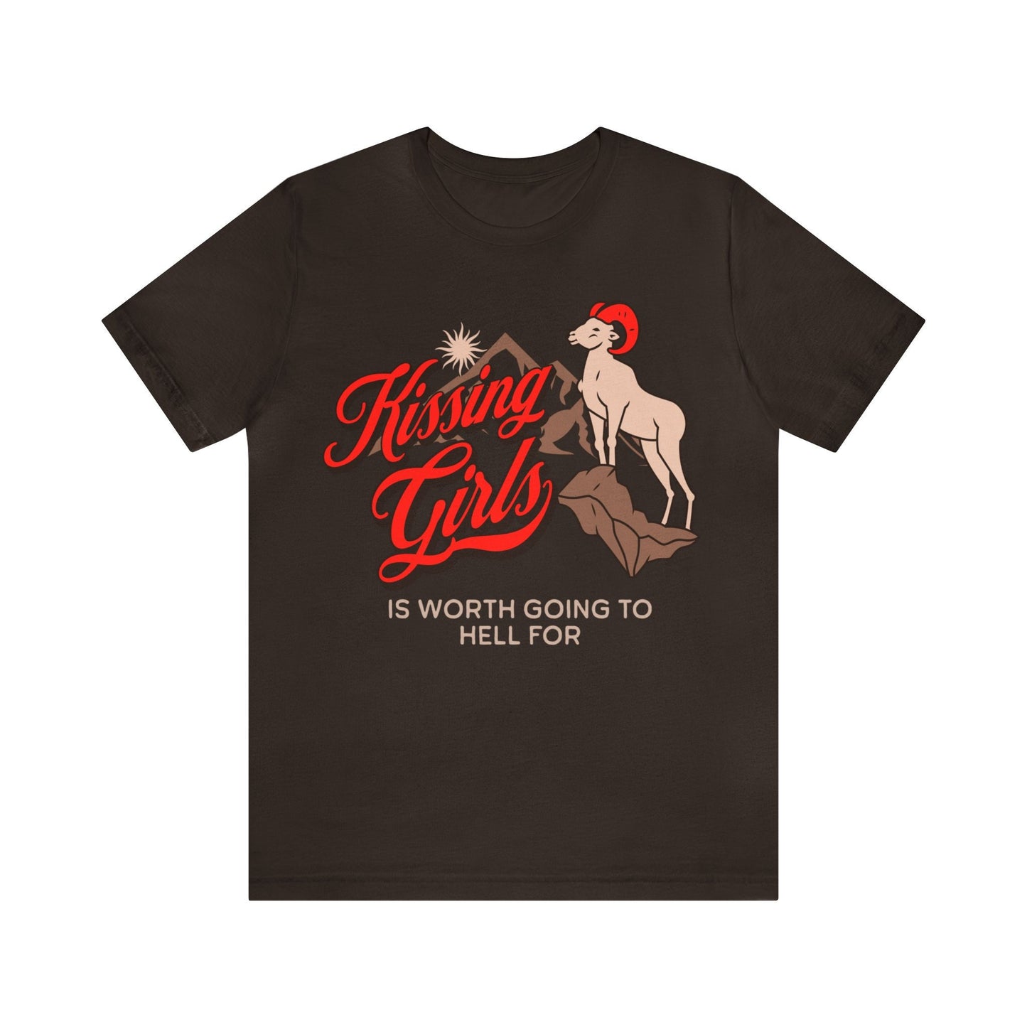 Kissing girls is worth going to hell for | sapphic shirt | lesbian vampires | subtle lesbian | lesbian clothes | femme lesbian | bisexual
