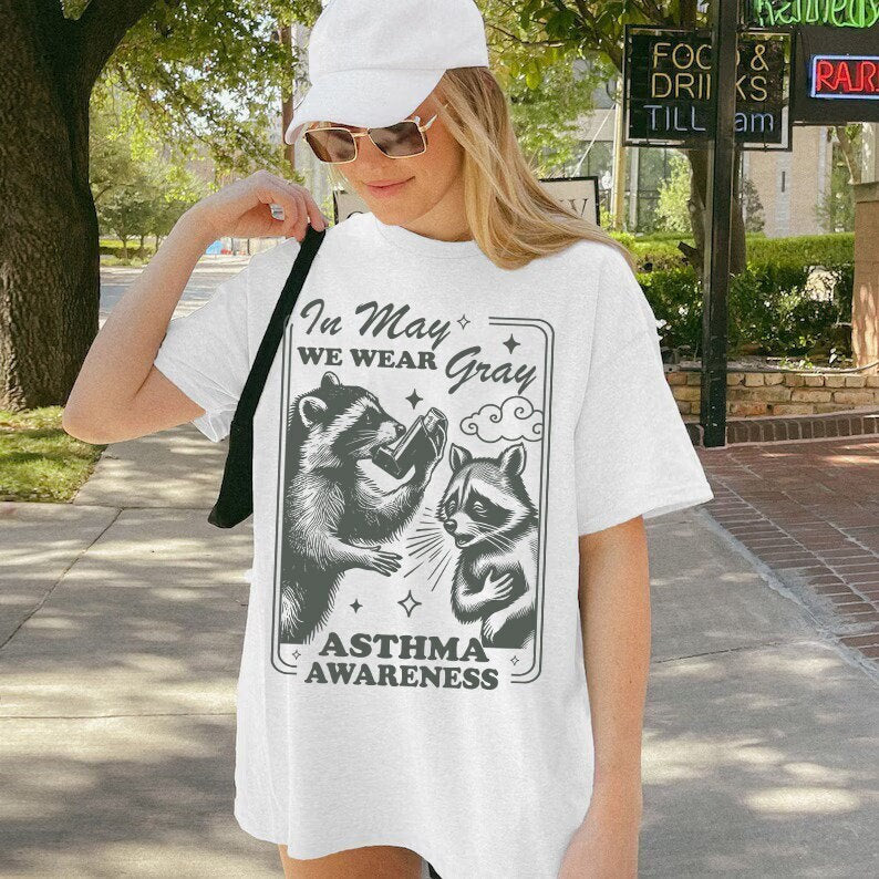 In may we wear gray | asthma awareness | asthma shirt | asthma month | support squad | allergy | asthma warrior | asthma gift | lung cancer