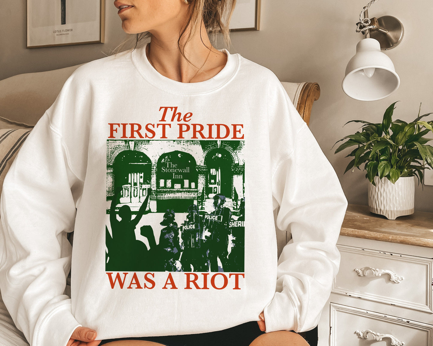 The first pride was a riot sweatshirt | queer riot | queer punk | acab | trans sweatshirt | subtle pride shirt | bisexual sweatshirt | trans