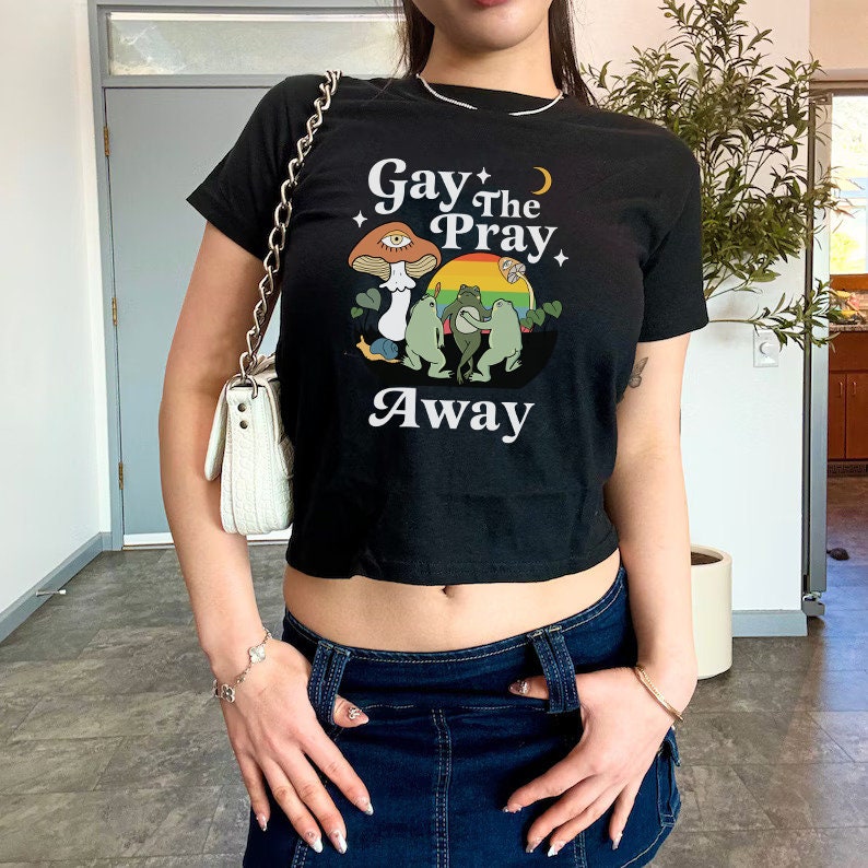 Gay the pray away | queer crop | lesbian crop | bi clothing | bi pride shirt | funny lesbian shirt | cool queer shirt | queer punk | ally