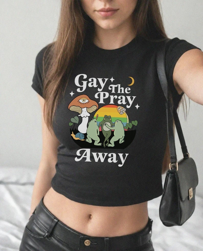Gay the pray away | queer crop | lesbian crop | bi clothing | bi pride shirt | funny lesbian shirt | cool queer shirt | queer punk | ally
