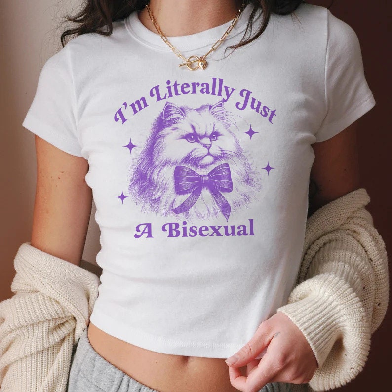 I'm literally just a bisexual | bi clothing | bisexual crop | bisexual shirt | bi pride shirt | pride merch | funny |queer owned business |