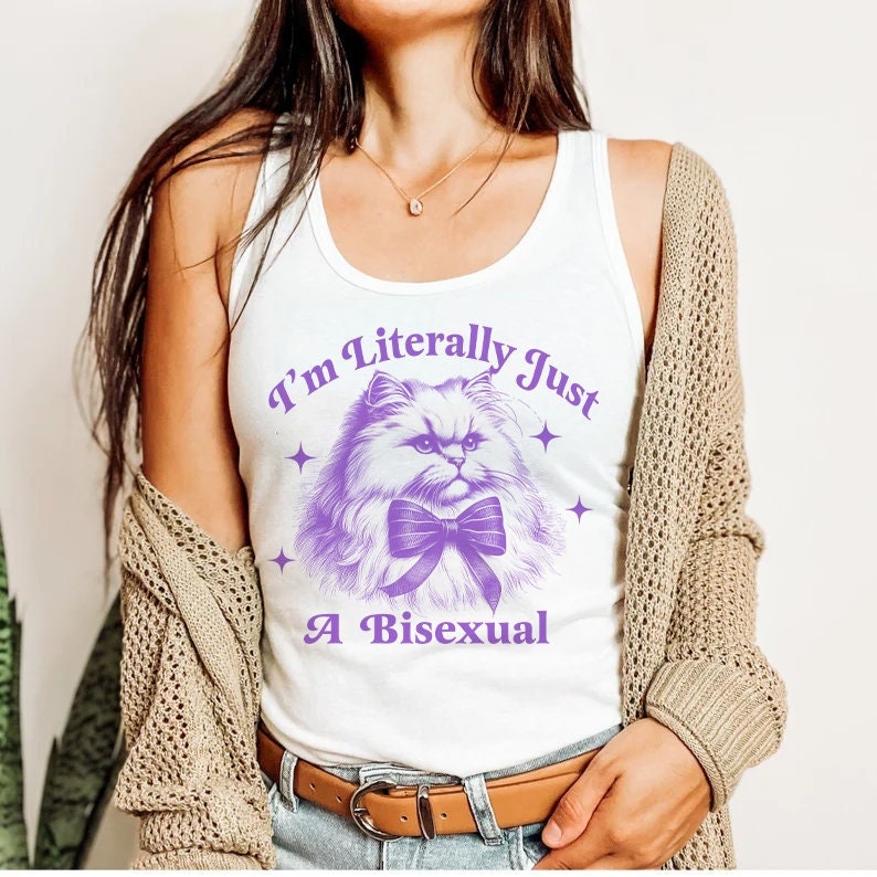 I'm literally just a bisexual tank top | bi clothing | bisexual tank | bi pride shirt | funny bisexual | subtle bisexual | queer tank top |