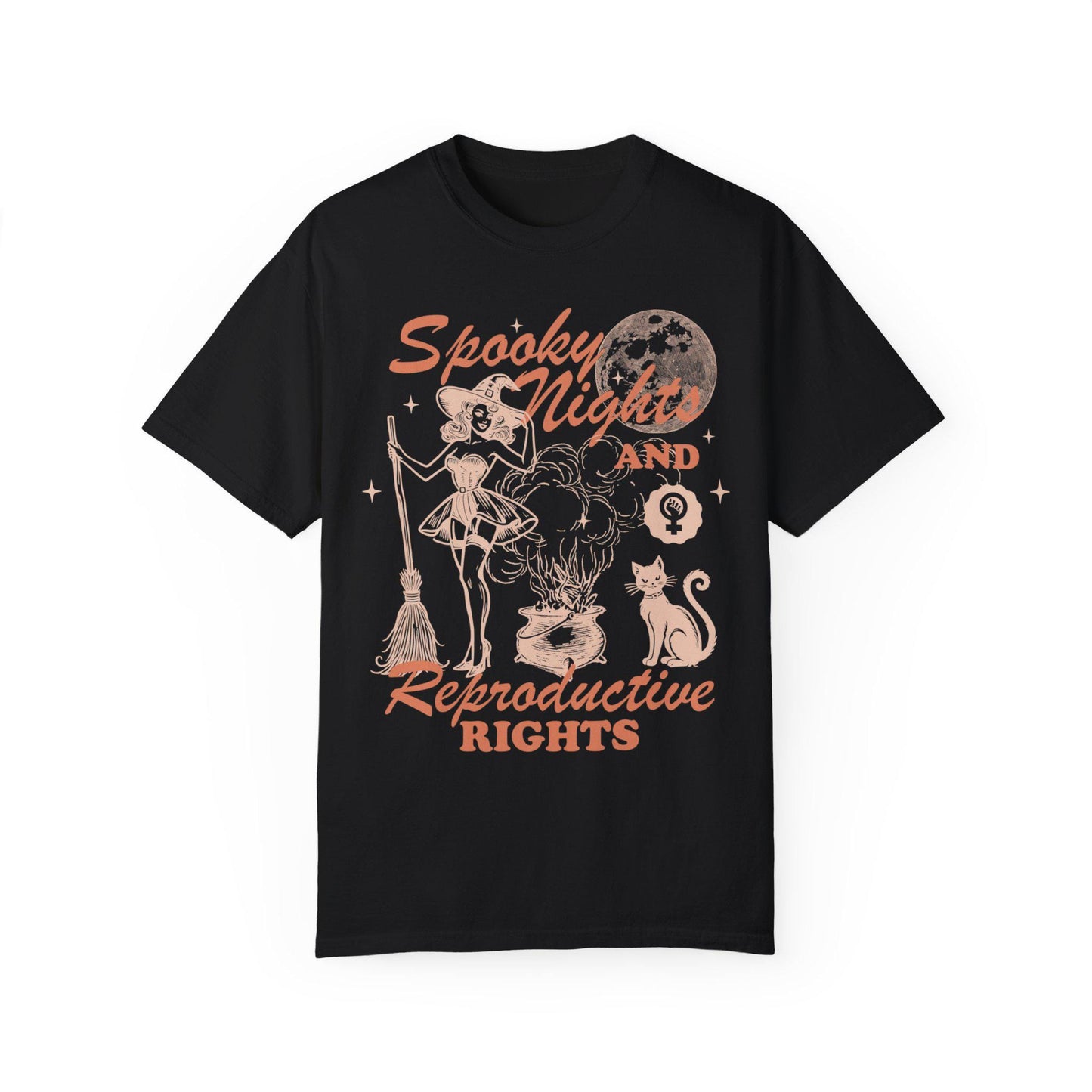Spooky nights and reproductive rights | feminist halloween shirt | burn the patriarchy | feminist witch | halloween cat sweatshirt | roe