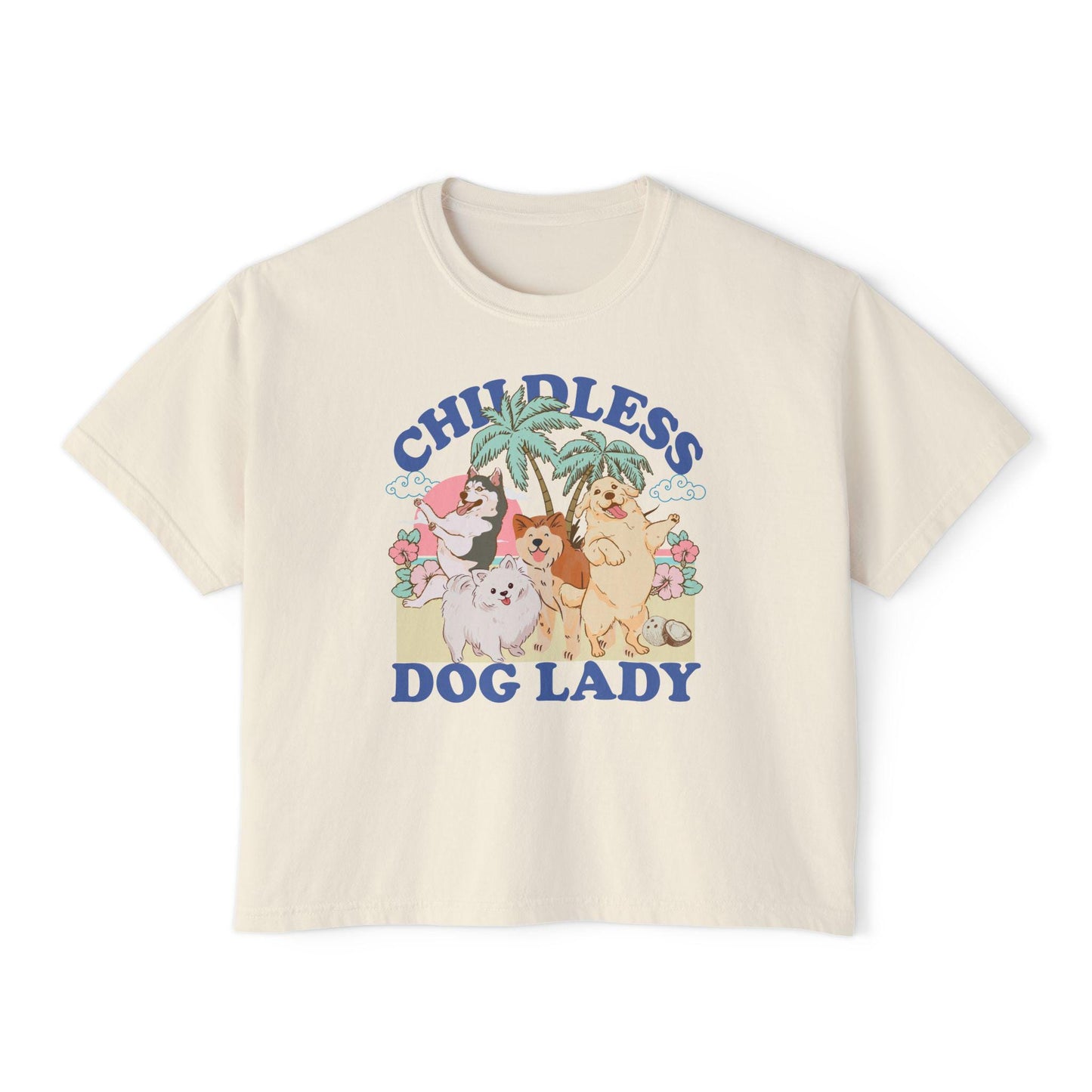Childless dog lady crop top | boxy tee | semi cropped | childless dog ladies for kamala | feminist crop top | kamala 2024 | social democrat
