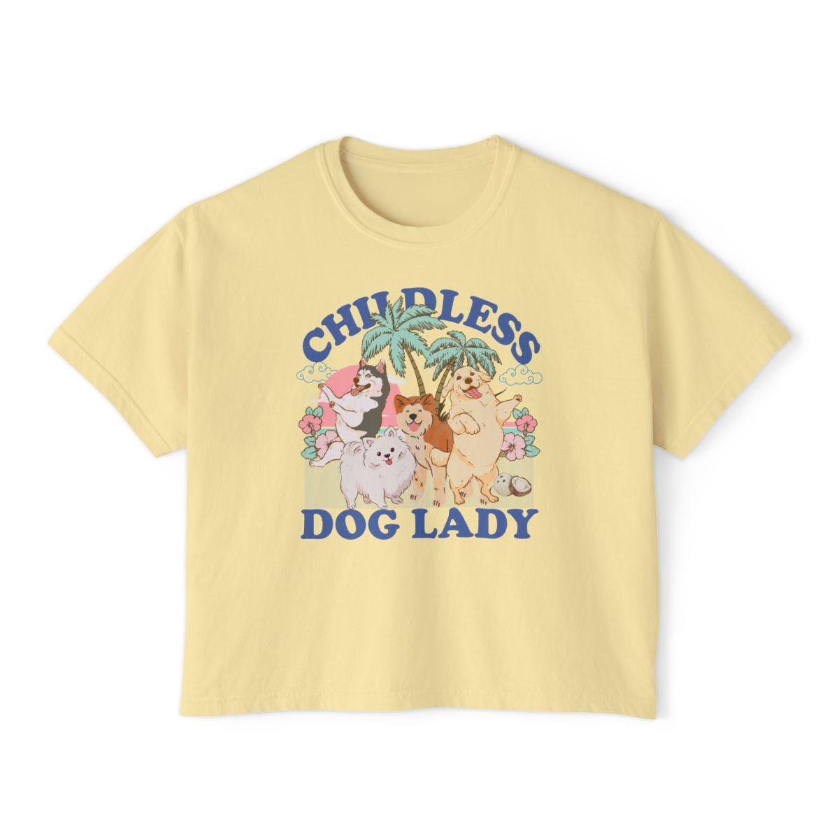 Childless dog lady crop top | boxy tee | semi cropped | childless dog ladies for kamala | feminist crop top | kamala 2024 | social democrat