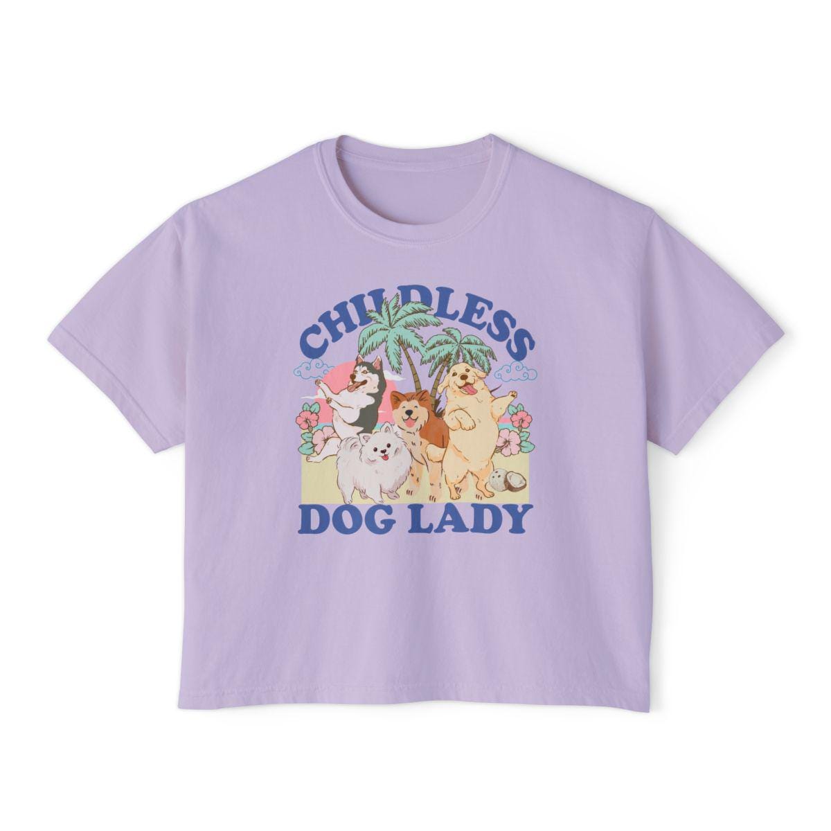 Childless dog lady crop top | boxy tee | semi cropped | childless dog ladies for kamala | feminist crop top | kamala 2024 | social democrat