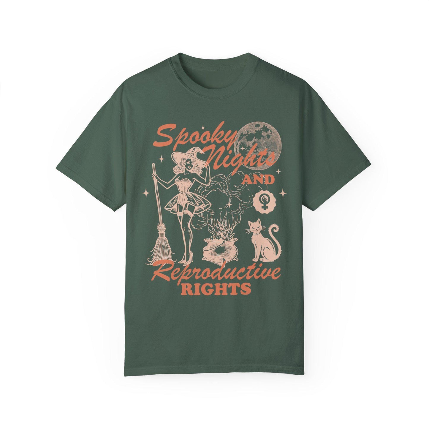 Spooky nights and reproductive rights | feminist halloween shirt | burn the patriarchy | feminist witch | halloween cat sweatshirt | roe