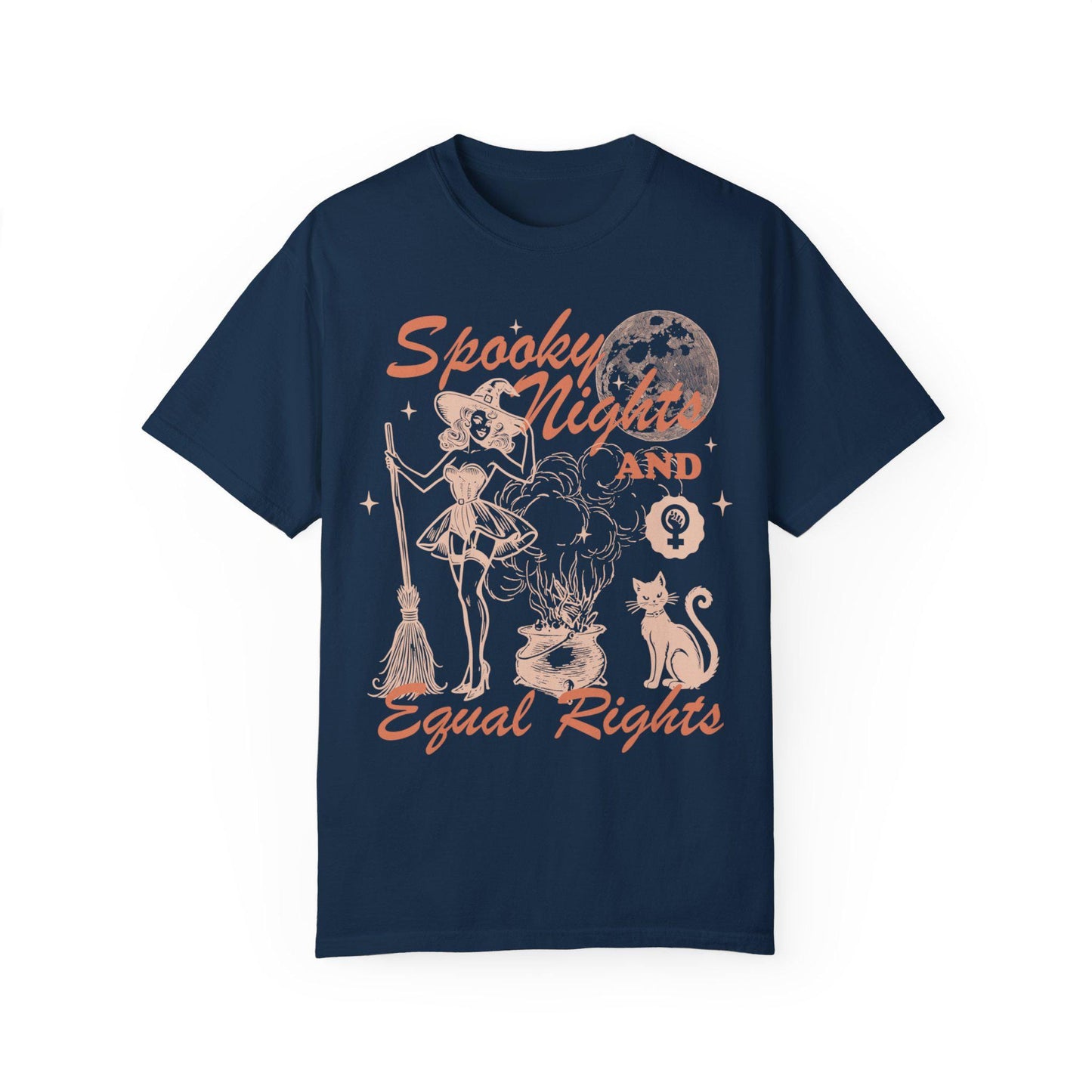 Spooky nights and equal rights | feminist halloween shirt | burn the patriarchy | retro feminist | halloween cat shirt | hex the patriarchy