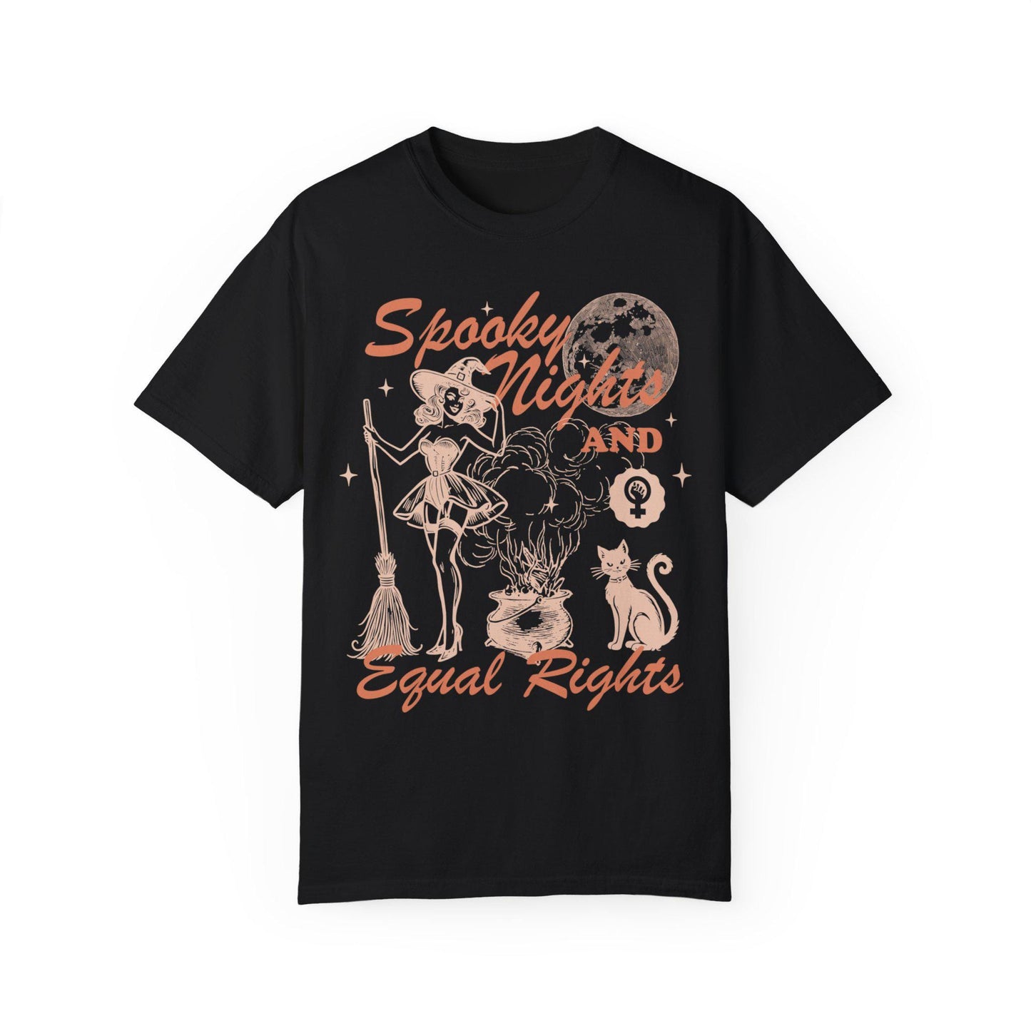 Spooky nights and equal rights | feminist halloween shirt | burn the patriarchy | retro feminist | halloween cat shirt | hex the patriarchy