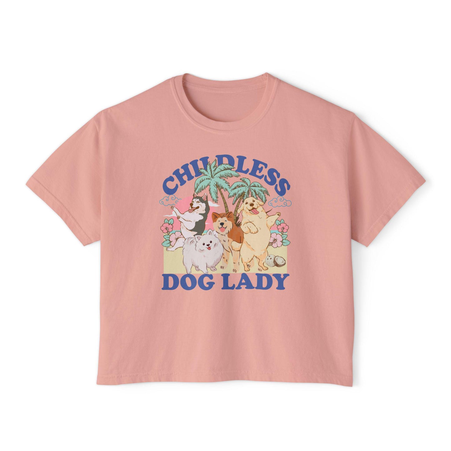 Childless dog lady crop top | boxy tee | semi cropped | childless dog ladies for kamala | feminist crop top | kamala 2024 | social democrat