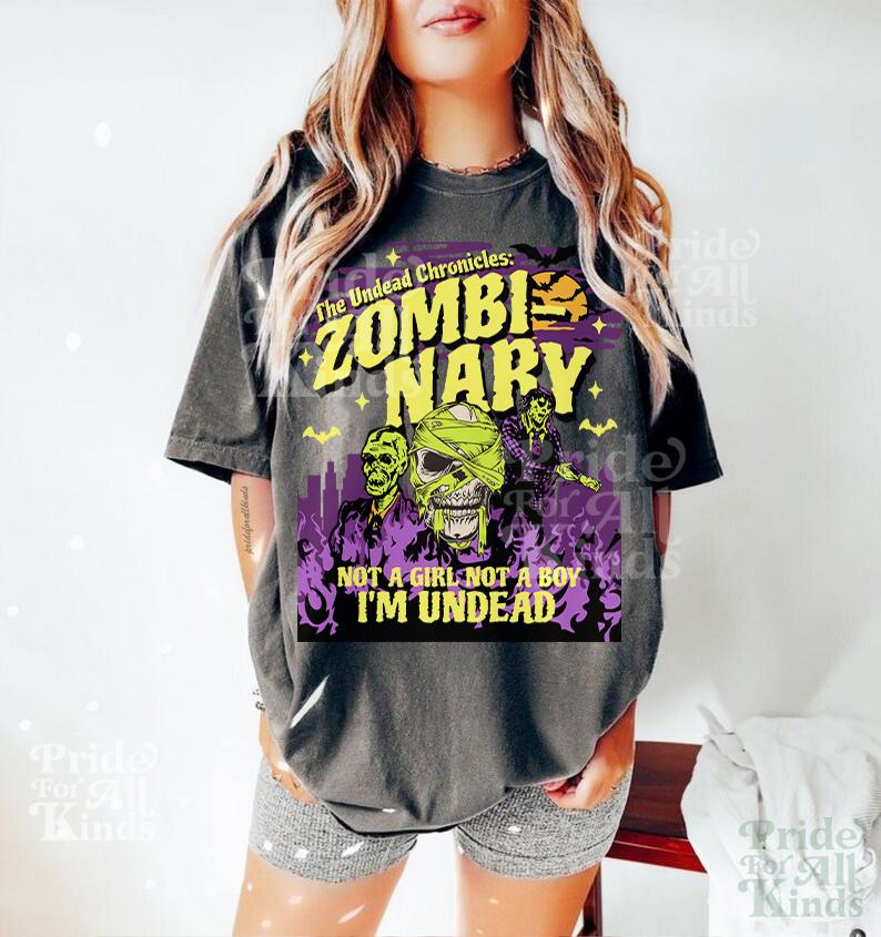 nonbinary shirt | Zombinary | nonbinary halloween | nonbinary gifts | nonbinary parent | enby | enby unisex tshirt | gay halloween pride |