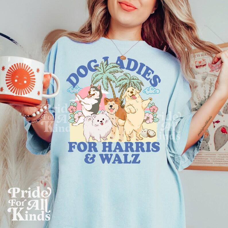 Dog Ladies for Harris Walz | Childless dog lady Harris Walz | Kamala Harris meme | Kamala coconut | Dog Lady Kamala | roevember | leftist