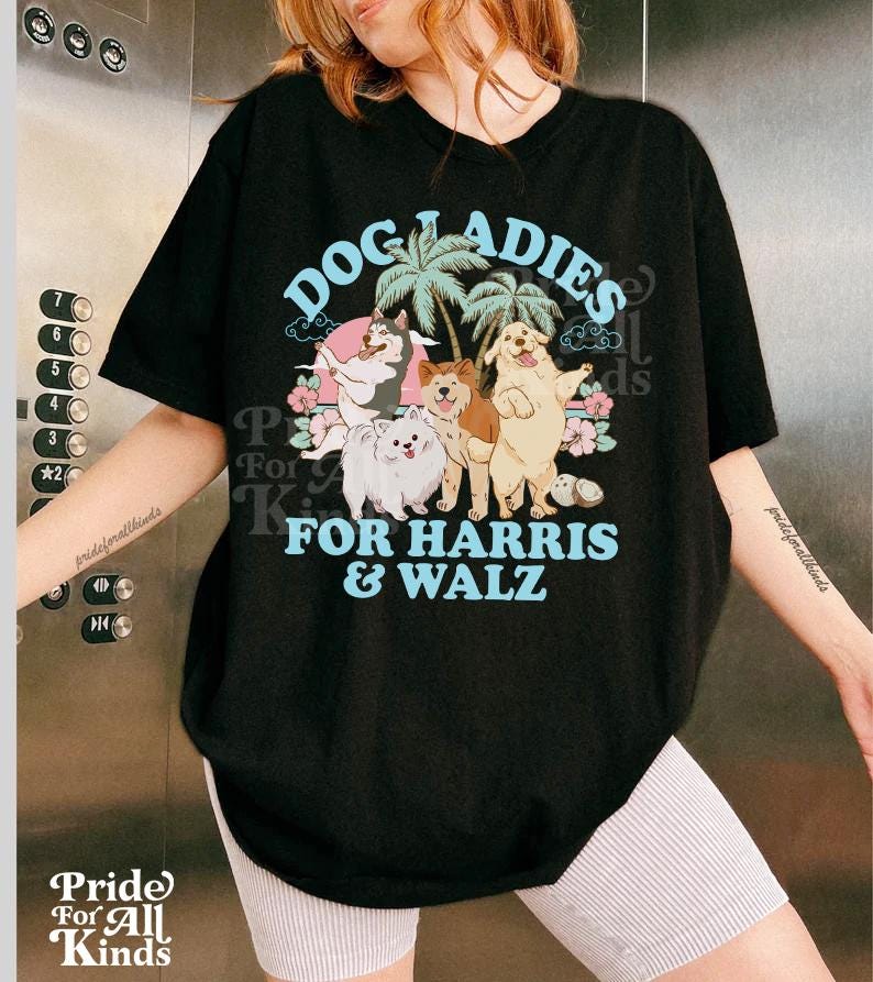 Dog Ladies for Harris Walz | Childless dog lady Harris Walz | Kamala Harris meme | Kamala coconut | Dog Lady Kamala | roevember | leftist