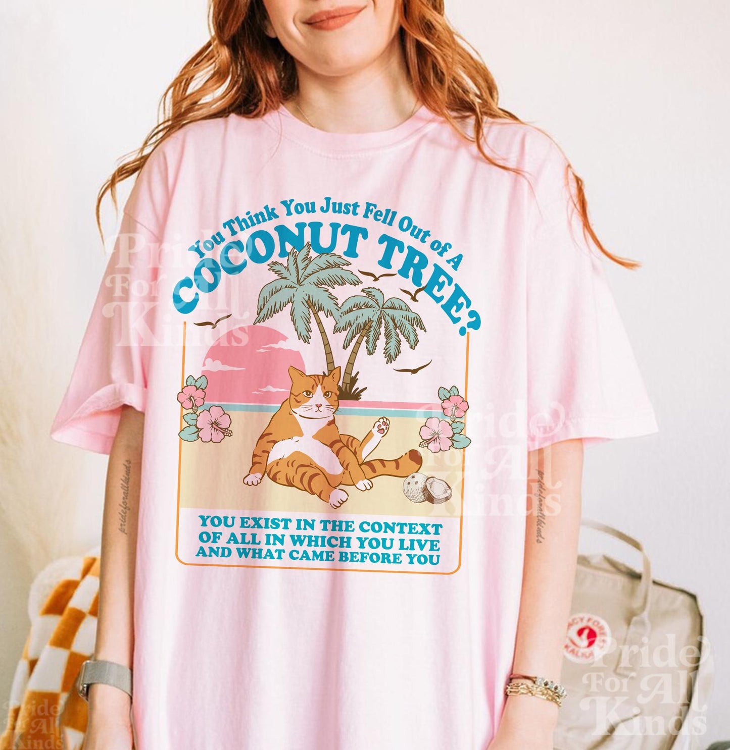 You think you just fall out of a coconut tree | Comfort colors | Kamala harris walz | Harris walz tshirt | kamala harris meme | cat lady