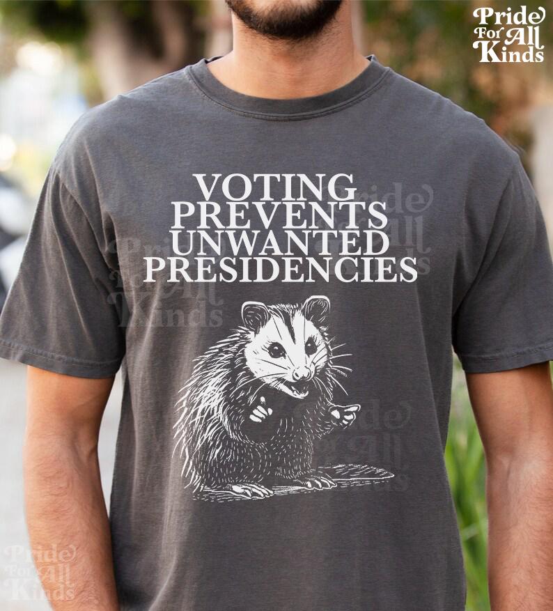 Voting prevents unwanted presidencies | roevember | reproductive rights | pro roe 1973 | Kamala Harris meme | cat lady | abortion rights tee