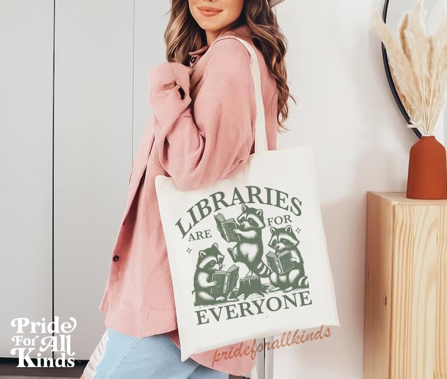 Libraries are for everyone tote | literature tote bag | bookish tote bag | reading tote | library tote bag | librarian tote | public schools