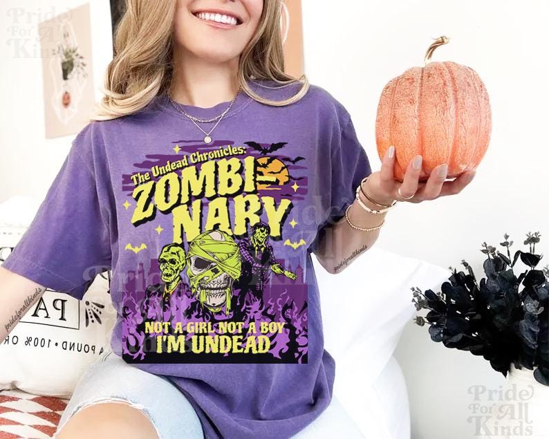 nonbinary shirt | Zombinary | nonbinary halloween | nonbinary gifts | nonbinary parent | enby | enby unisex tshirt | gay halloween pride |