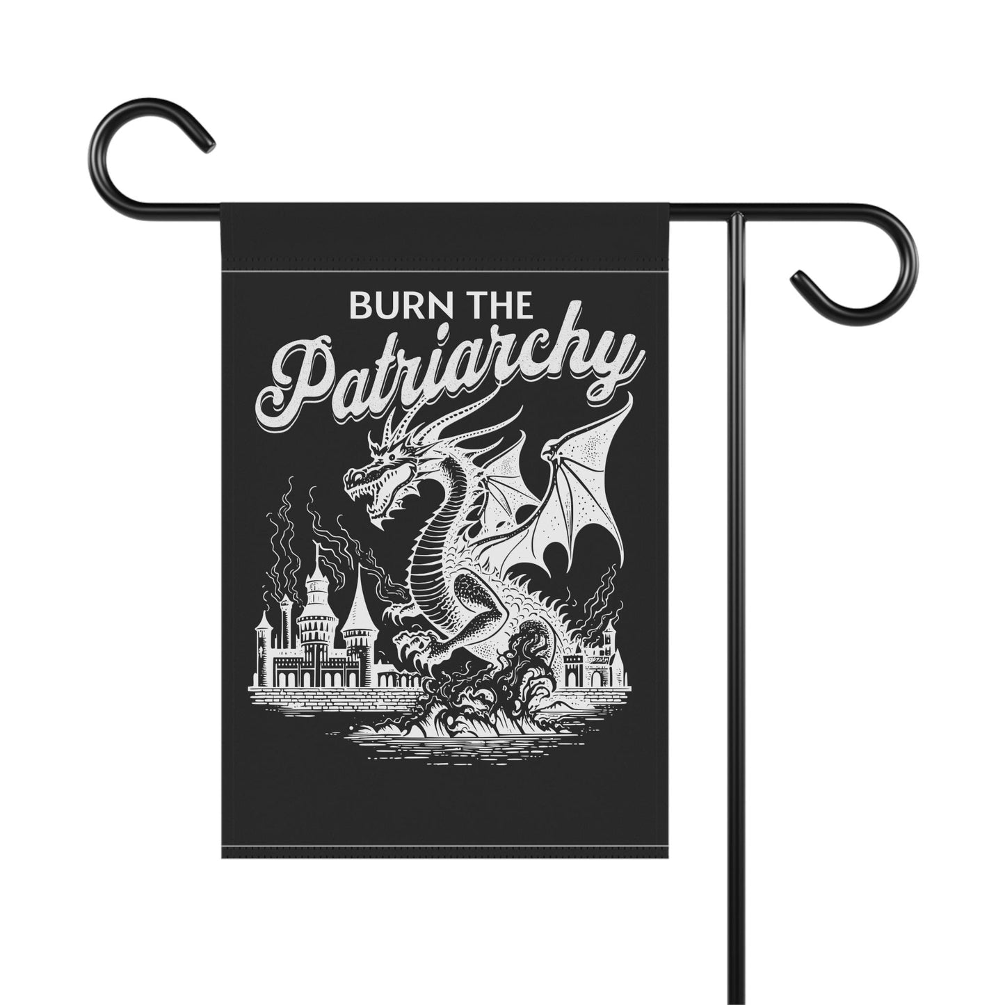 Burn the patriarchy garden flag | boil the patriarchy | feminist halloween | hex the patriarchy | feminist garden flag | goth | leftist gift