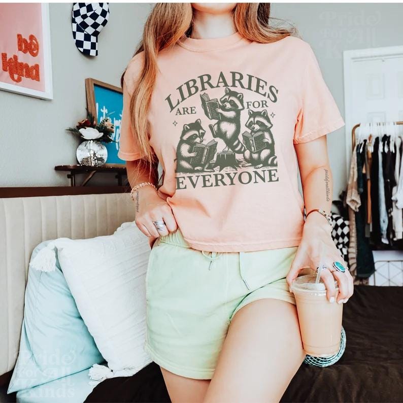 Libraries are for everyone tshirt | librarian crop top | public library | cool kids read books | all the cool kids are reading | education
