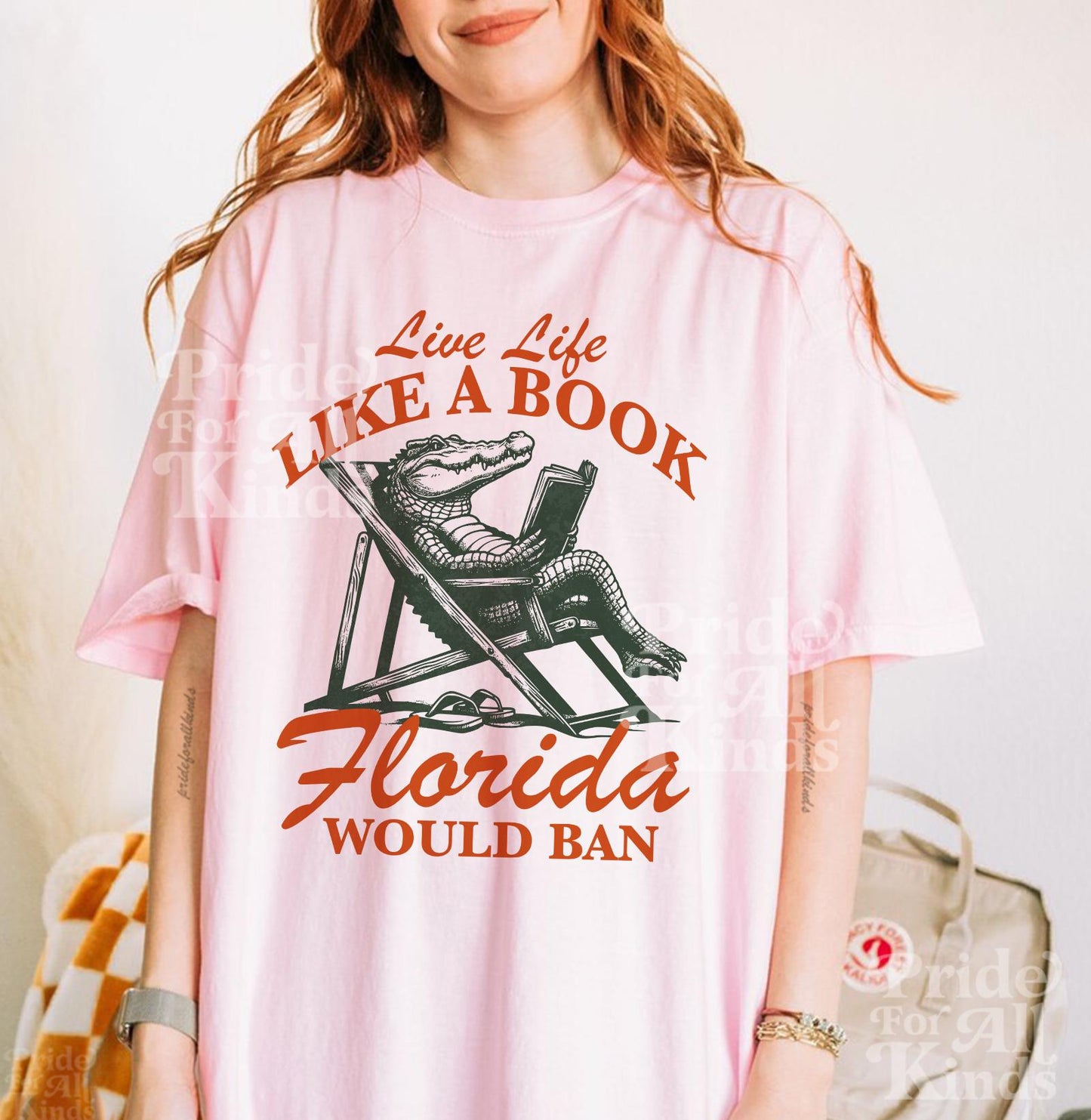 Live life like a book florida would ban comfort colors shirt | | banned books tshirt | vote banned books apparel | i read banned books |