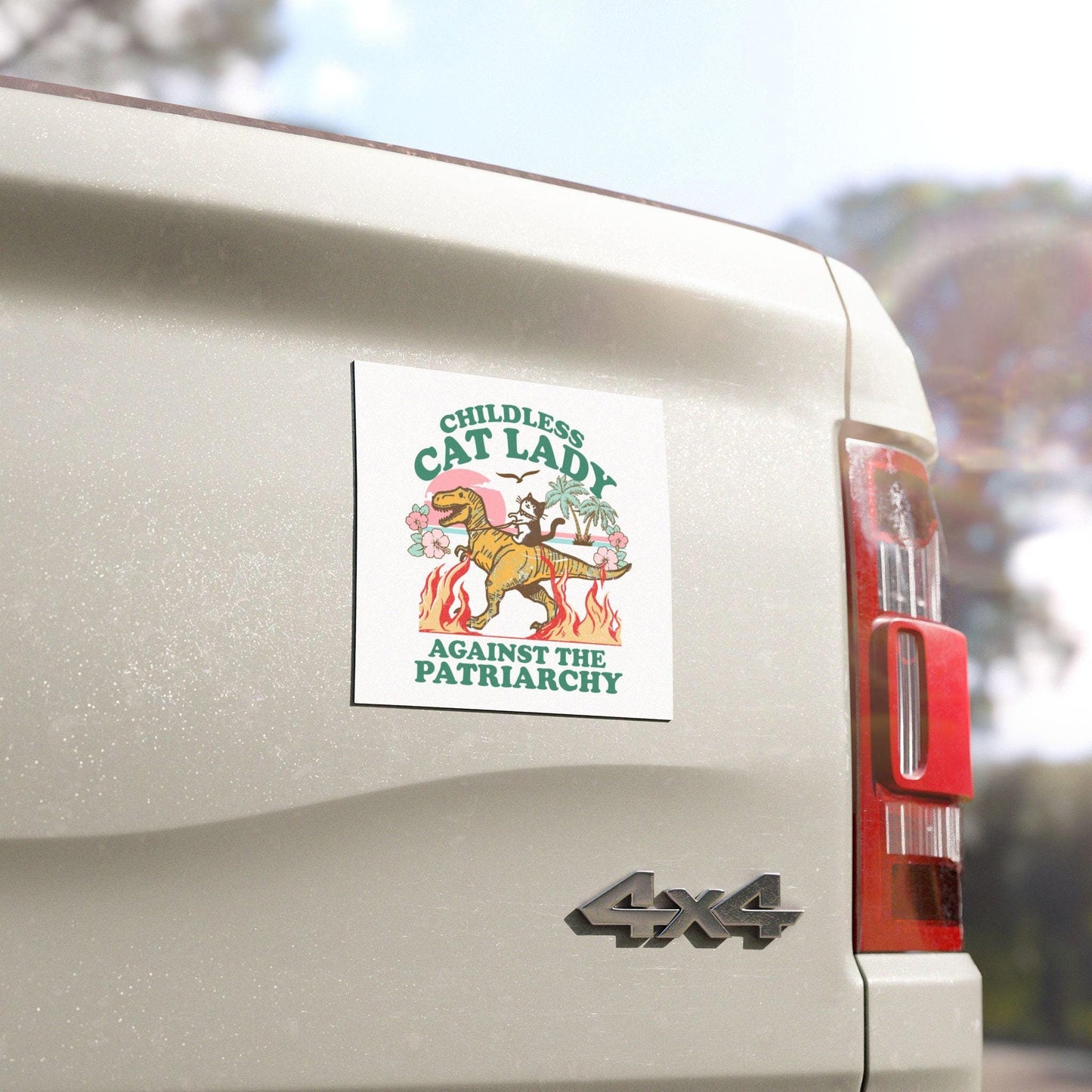 Childless cat lady against the patriarchy car magnet