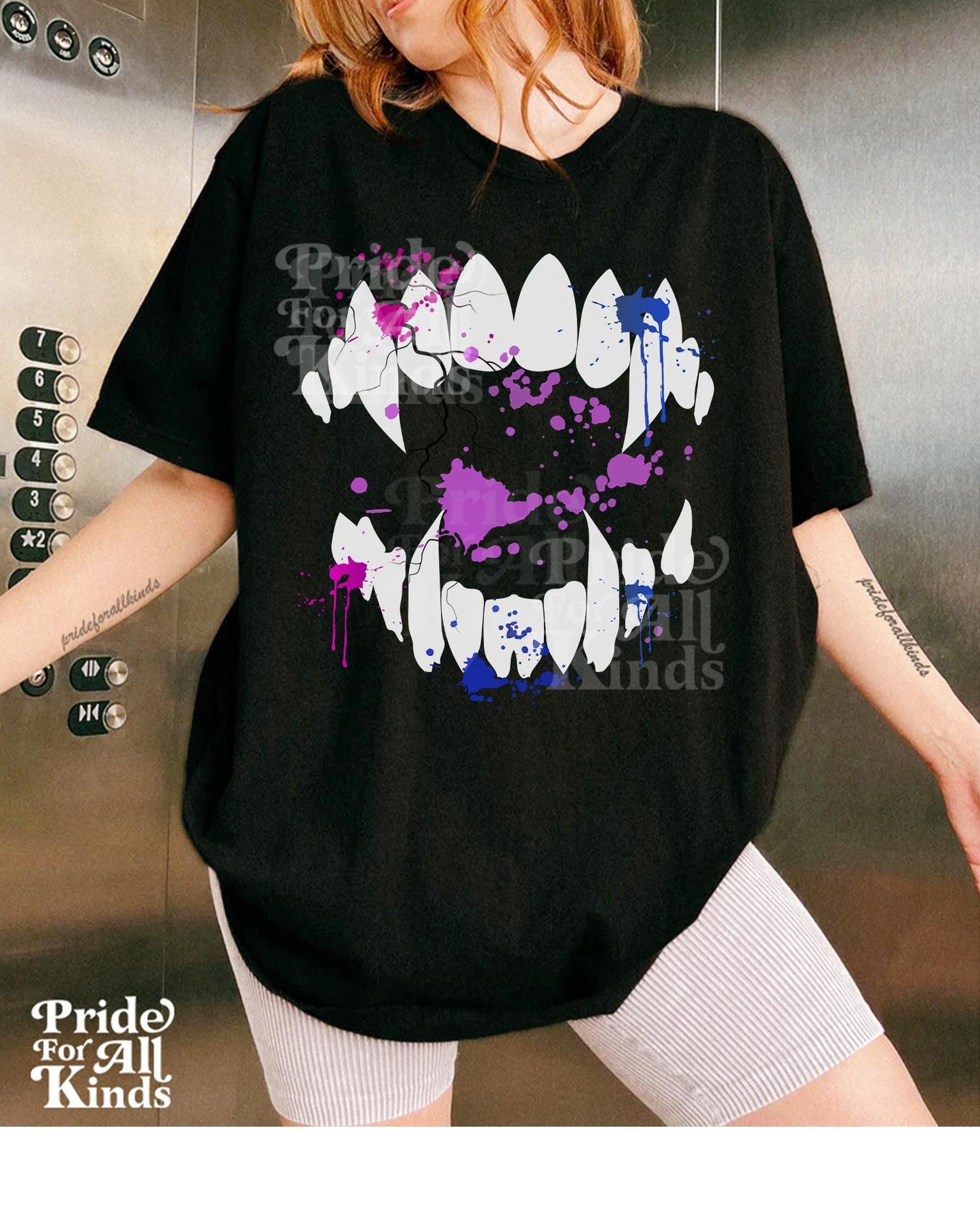 Bisexual vampire | bisexual halloween | gay halloween | subtle bi pride | queer vampire | lgbtq halloween | bi pride shirts | men bisexual