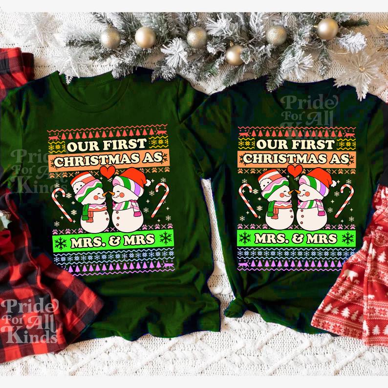 our first christmas as mrs and mrs | queer christmas | lesbian couple | queer sweatshirt | lesbian bride | lesbian wife christmas | gift